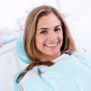 Woman before an orthodontic procedure